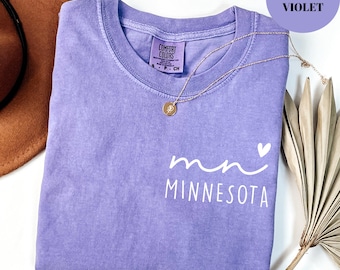 Maglietta vintage del Minnesota, maglietta Comfort Colors Minnesota Love, regalo per i tifosi del Minnesota, girocollo del Minnesota, giorno della partita