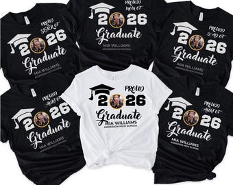 Personalized Graduation Shirt, Graduation Squad Shirt, Class of 2026 Matching Family Graduation Shirts, Proud Mom of a 2026 Graduate Shirts