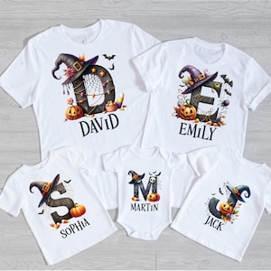 Personalized Halloween Family Matching Outfit - Custom Halloween Name Shirt–Personalized Halloween T-shirt–Spooky Name Tee for Kids & Adults
