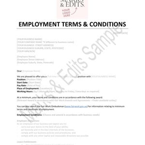 Carta redactada por un abogado: Términos y condiciones básicos de empleo/Aceptación