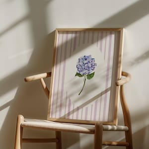 Purple Hydrangea Vintage Art Print: Farmhouse Botanical Decor (Digital Download)