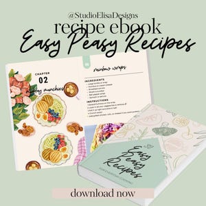 Libro electrónico de recetas fáciles l Ideas de comidas rápidas l Guía de cocina sencilla l Libro de cocina digital l Favoritos de la familia l Descarga instantánea