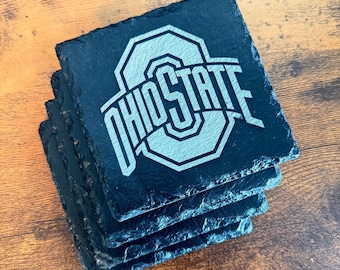 Leisteen onderzetters Ohio State Buckeyes | Set van vier