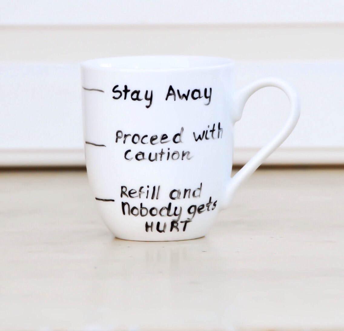 Fill Line Mug Warning Coffee Mug Funny text cup Traffic | Etsy