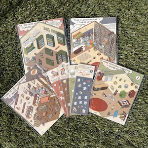 A set of 4 Miniature Scene Stickers