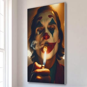 Dark Comic Villain Art | Clown Face Wall Print | Gothic Movie Villain Decor | Dramatic Dark Wall Poster | Modern Cinematic Wall Art