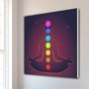 Meditation Canvas Art | Calm Zen Wall | Chakra Room Decor | Spiritual Canvas Print | Peaceful Yoga Art | Mindful Home Canvas