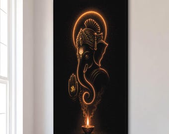 Ganesha Canvas Print: Hindu God, Spiritual Indian Decor