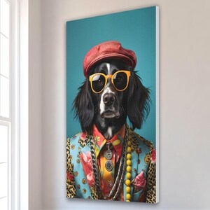 The Boho Dog Wall Art | Animals in Digital Art | Canvas Wall Art | Canvas Printing | Modern Wall Decor | Wall Hanging