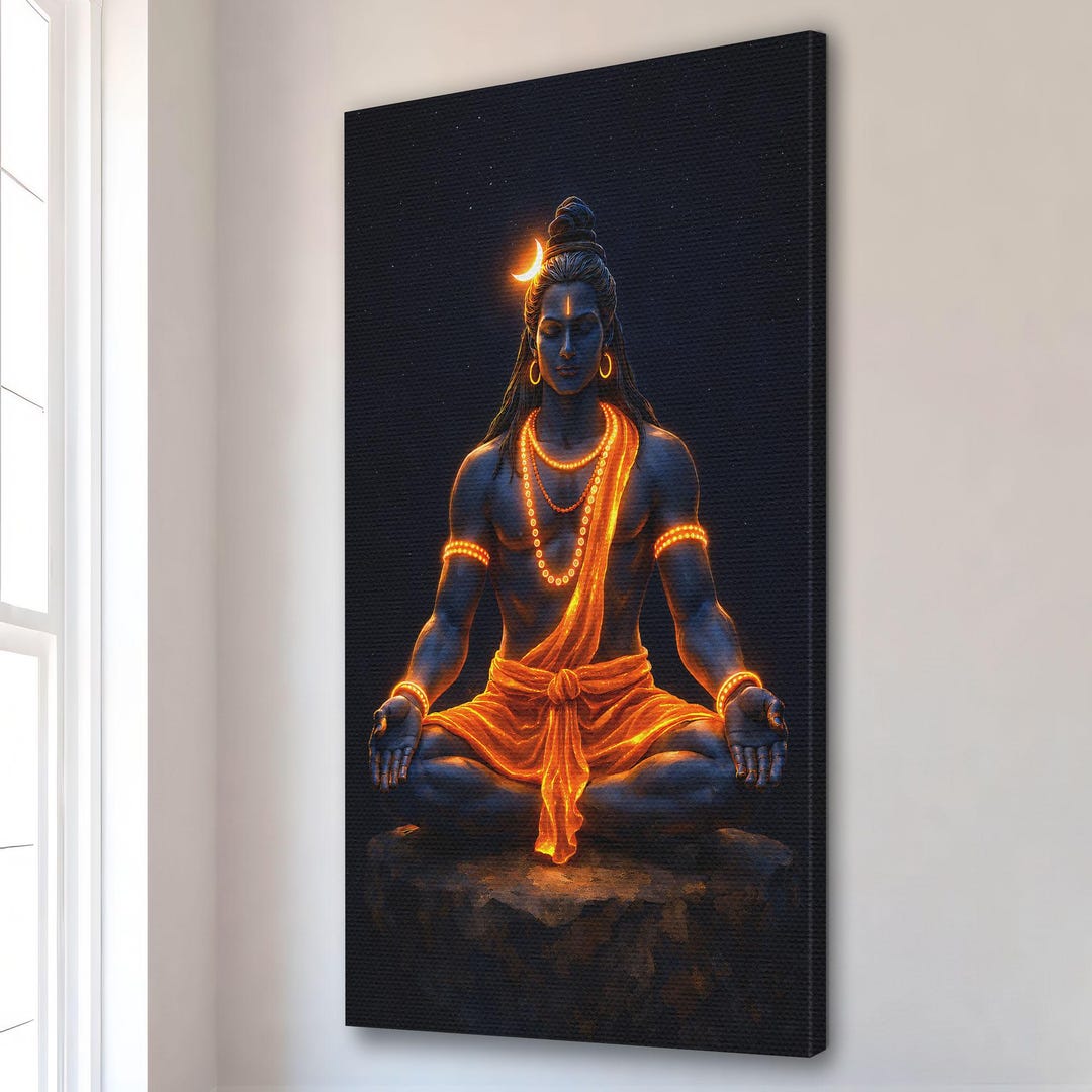 Lord Shiva Canvas Art: Hindu God, Trishul Painting - Etsy