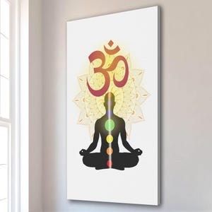 Meditation Canvas Art | Calm Zen Wall | Chakra Room Decor | Spiritual Canvas Print | Peaceful Yoga Art | Mindful Home Canvas