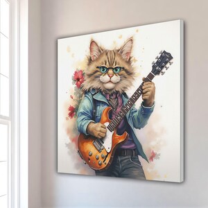 Funky Cat Wall Art | Animals in Digital Art | Canvas Wall Art | Canvas Printing | Modern Wall Decor | Wall Hanging