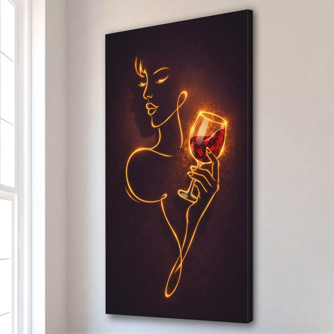 Woman Line Art Canvas Print: Minimalist Female Silhouette, Modern Wall ...