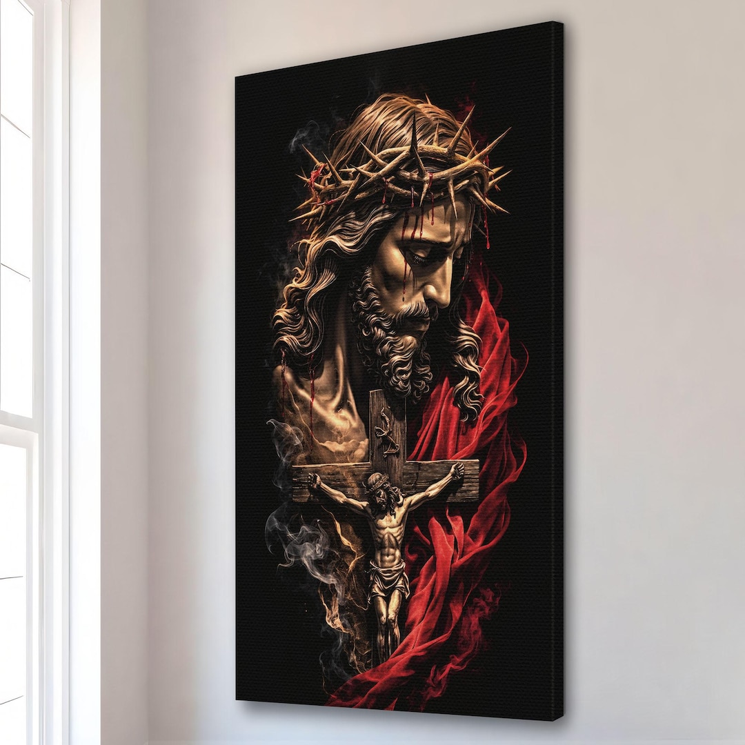 Jesus Christ Canvas Wall Art: Modern Christian Home Decor - Etsy