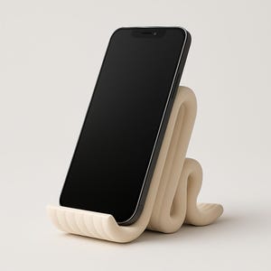 Minimalist 3D Printed Phone Stand – Modern Sculptural Design