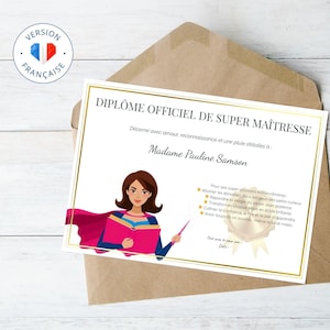 Diploma de Súper Maestro para imprimir/personalizar – Regalo de fin de curso (PDF + plantilla personalizable)