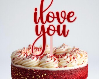 Topper per torta "Ti amo" - Decorazione per feste romantiche