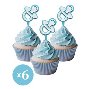 Cupcaketoppers voor babyjongens – set van 6 voor babyshower
