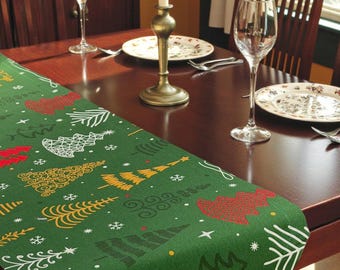 Groene kerstboomtafelloper – modern vakantiedecor