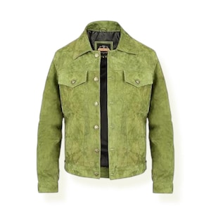 Vintage Wildleder Trucker Jacke: Herren Western Cowboy Echtledermantel