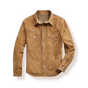 Men&#39;s Suede Trucker Jacket: Vintage Western Cowboy Style