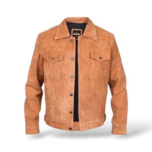 Vintage Wildleder Trucker Jacke: Echtleder Western Cowboymantel