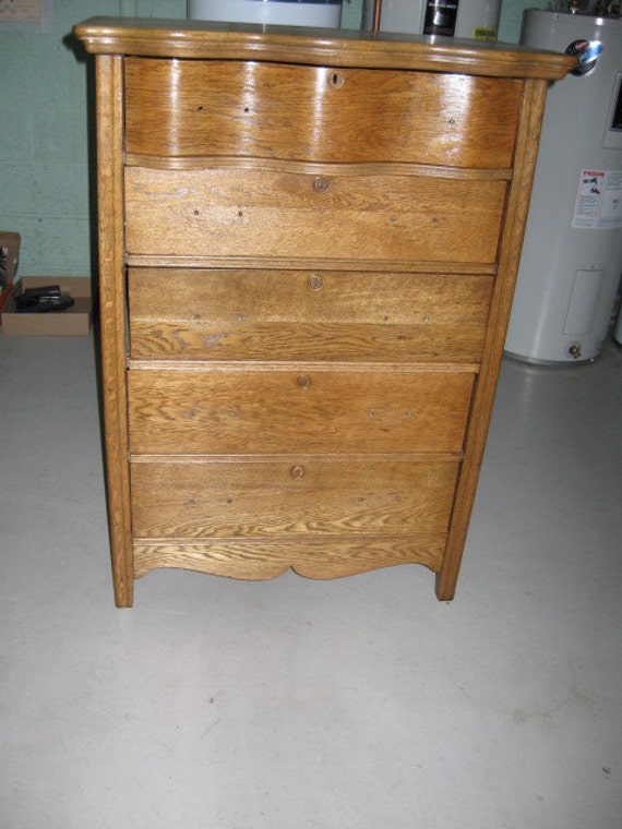 Antique Oak Dresser 5 Drawer Etsy