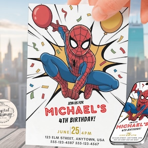 Editable Kids Birthday Invitation Template: Mobile Party Invite (Digital Download 5x7&quot; )