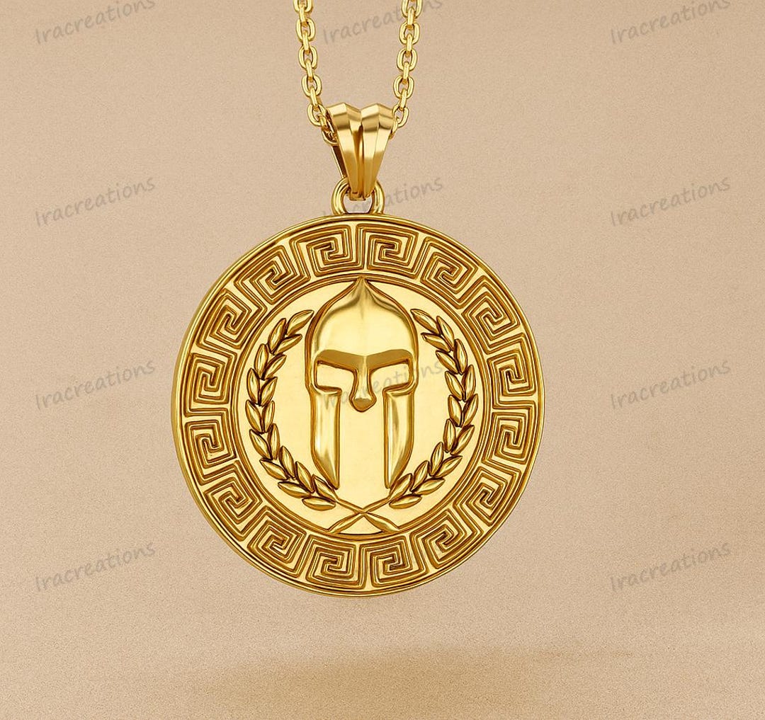 925スターリングシルバーのスパルタンヘルメットペンダント - ギリシャ戦士のネックレス、強さと勇気のシンボル、古代ギリシャ風ジュエリー - Etsy  日本, image size:1080x1017