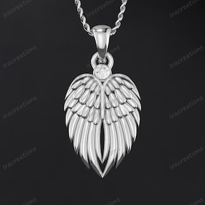 14K Gold Plated Angel Wings Necklace: Spiritual Protection Pendant