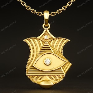 14k Gold Plated Evil Eye Necklace: Sterling Silver Amulet Protection Jewelry