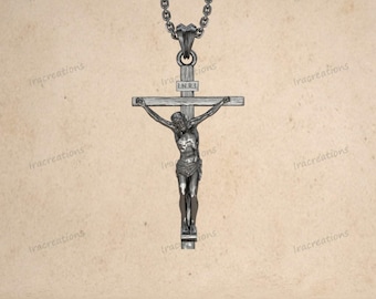 925 Sterling Silver Jesus Crucifix Necklace – Christian Cross Pendant, Catholic Faith Jewelry, Religious Devotion Gift for Men & Women