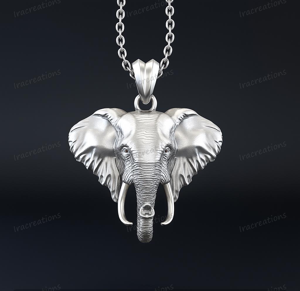 LONYOO Collier éléphant Pendentif Bijoux En Acier Inoxydable