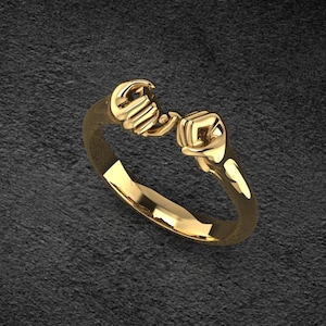 Sterling Silber Pinky Versprechen Ring: Verstellbarer Handdesign, Freundschaftsschmuck