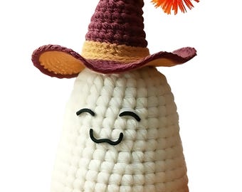 Crochet Ghost Pattern PDF: Halloween Amigurumi Witch Hat
