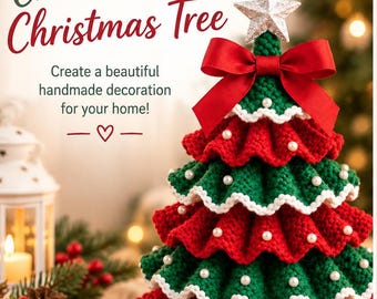 Patrón de ganchillo para árbol de Navidad con volantes (PDF) / Decoración navideña en capas