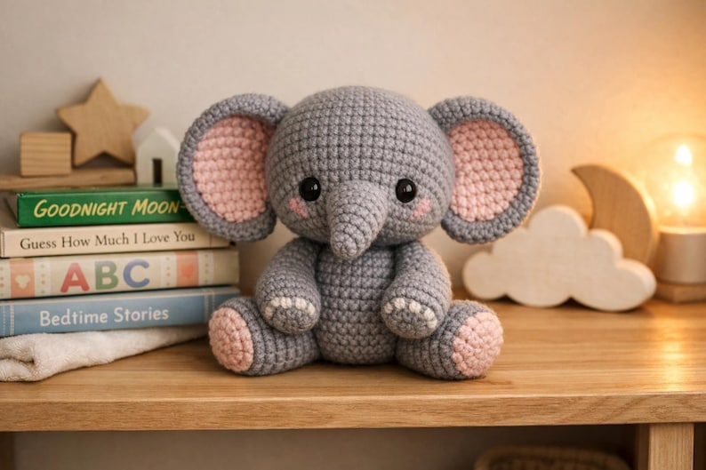 Crochet Elephant Plush Pattern, Amigurumi Toy, Beginner Friendly (PDF ...