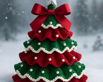 Ruffled Crochet Christmas Tree Pattern | Layered Holiday Decor PDF | Instant Download Ornament Tutorial