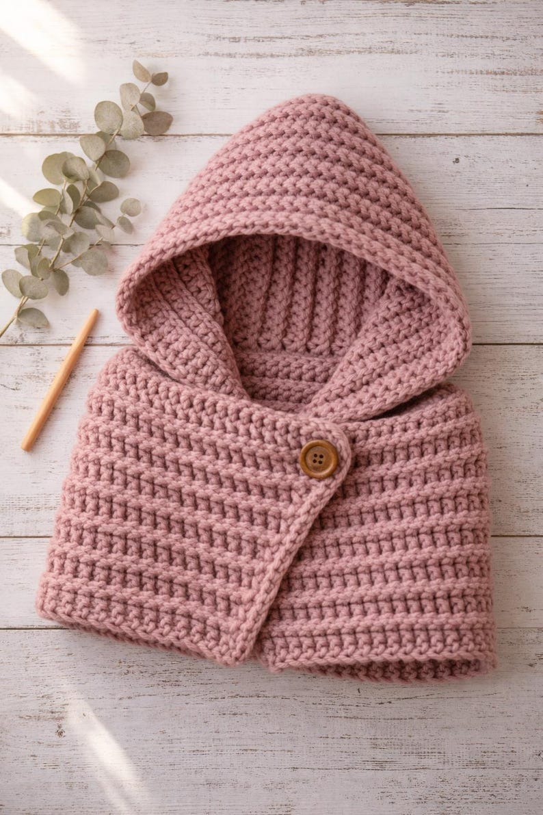 Chunky Crochet Hooded Cowl Scarf Pattern, Beginner Ribbed Winter Warmth ...