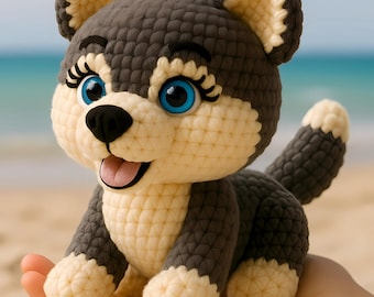 Crochet Husky Pattern: Amigurumi Dog Plush PDF Tutorial (Instant Download)