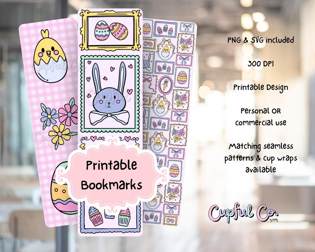Easter Printable Bookmarks, Easter Bunny Bookmark Digital Download ...