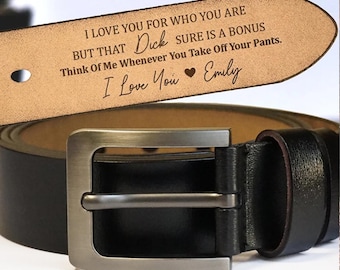 Engraved Genuine Leather Belt for Men, Personalized Belt for Husband, Gift For Boyfriend, Anniversary Gift for Fiance, Personalized Belts.