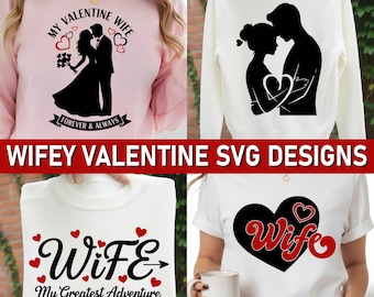 Wifey Valentine SVG | Leopard, Wildflower Design (Digital File)