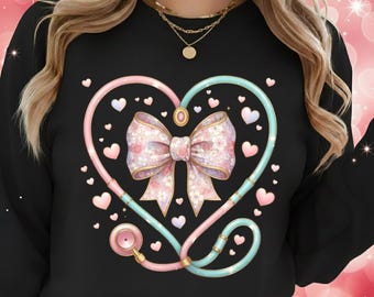 Enfermera San Valentín PNG / Diseño de corazón de enfermera de San Valentín / Lindo amor de enfermera PNG
