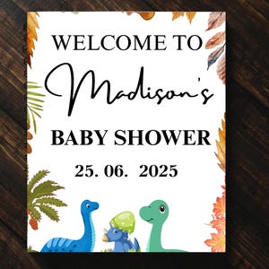 Dino Baby Shower Invitation | Editable Dinosaur Baby Invite for Boys –| Digital Baby Shower Card | Instant Download Canva Template