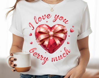 Erdbeere Valentine Coquette PNG | Niedliches Erdbeer Liebe Design | Girly Kokette Valentinstag PNG