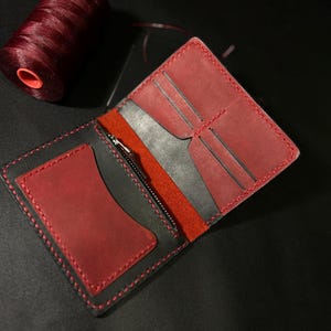 Handgefertigte Brieftasche aus Naturleder für Frauen und Männer Kreative Einzigartige Design Geschenkideen Bunt Klassisch Praktisch Stil Geräumiger Kartenhalter