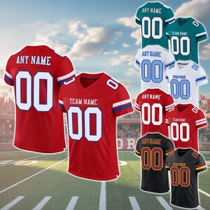 Custom Football Jersey - Personalize with Your Name and Number, High-Quality Fabric, Perfect for Team Uniforms & Fans, Uniform For Adult Kid