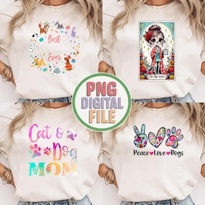 Peace Love Dogs PNG, Cat Dog Mom Mothers Day png, Disney Dog Mom png, Tarotkaart Pet Mama png digitaal bestand downloaden