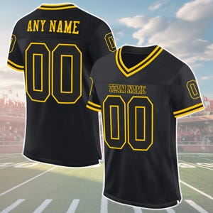 Custom Football Jersey – Personalized Number and Name, Unisex Team Jersey for Players & Fans Streetwear Jersey, V Neck Sports Jersey